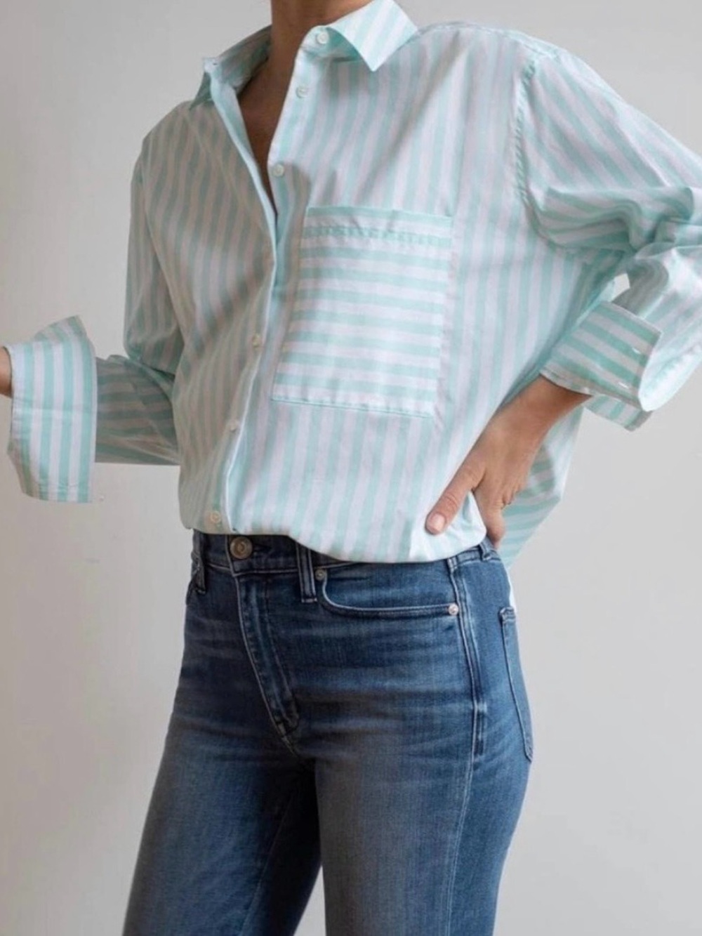 AYR The Deep End Shirt | Mint & White